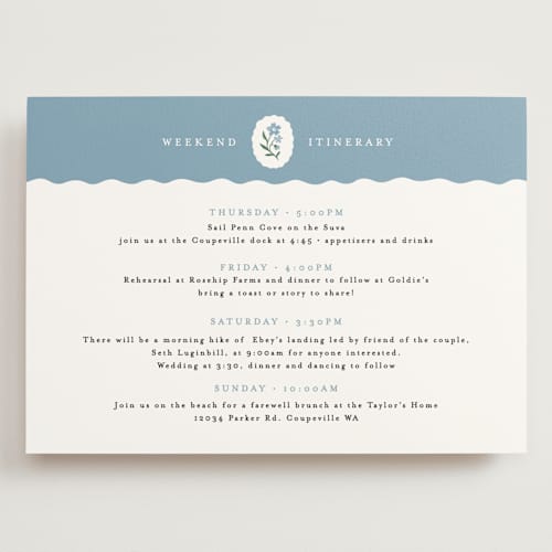 This is a periwinkle ceremony reception essentials with standard by Alethea and Ruth called sweet vintage printing on signature in grand