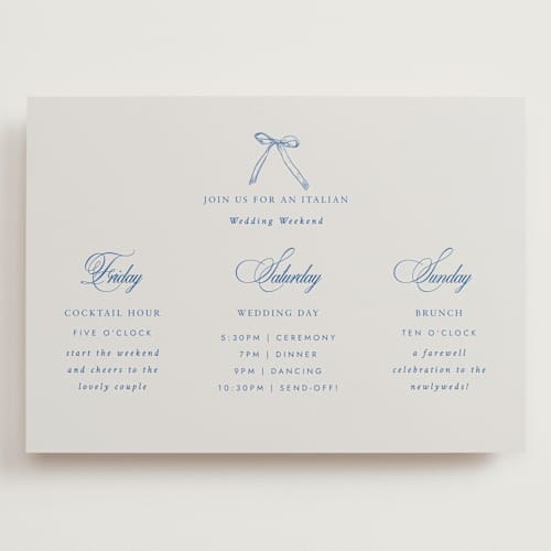 This is a blue mist ceremony reception essentials with standard by Design Lotus called amalfi blue printing on signature in grand