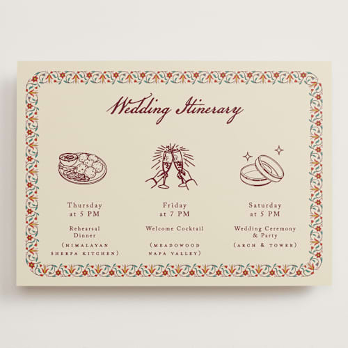 This is a ivory ceremony reception essentials with standard by Sherley Ferreira called mughal gardens printing on signature in grand