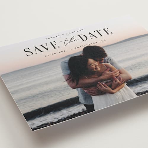 This is a ink petite save the dates with standard by Zani van Zyl called danielle printing on recycled smooth signature in petite