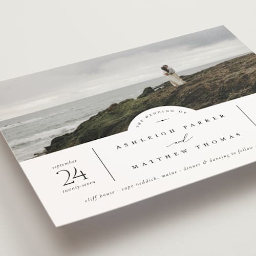 This is a cloud petite wedding invitations with standard by Heather Schertzer called panoramic printing on signature in petite