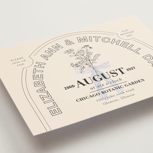 This is a daisy petite wedding invitations with standard by Baumbirdy called sealed printing on signature in petite