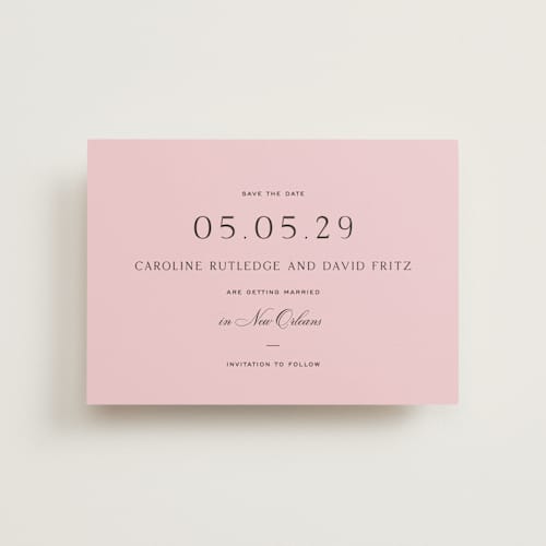 This is a peony petite save the dates with standard by Megan Davis called nola printing on signature in petite