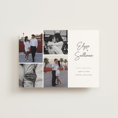 This is a sugar save the date postcards with standard by Jessica Williams called bookmarked printing on signature in postcard