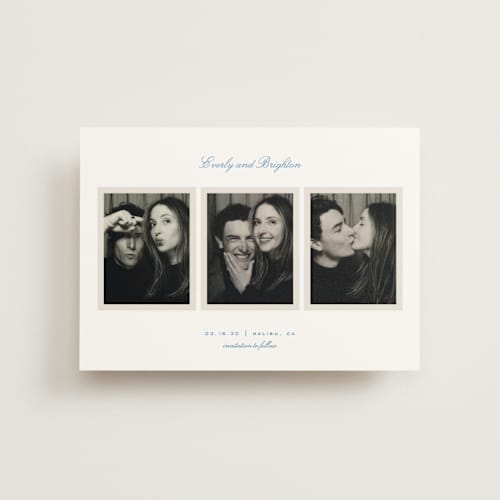 This is a hydrangea save the date postcards with standard by Alexandra Cohn called opus printing on signature in postcard