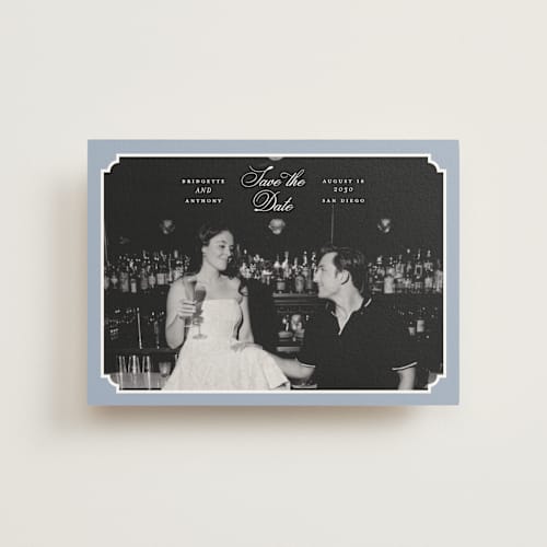 This is a neptune save the date postcards with standard by Heather Schertzer called notched printing on signature in postcard