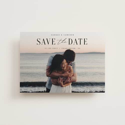 This is a ink save the date postcards with standard by Zani van Zyl called danielle printing on signature in postcard