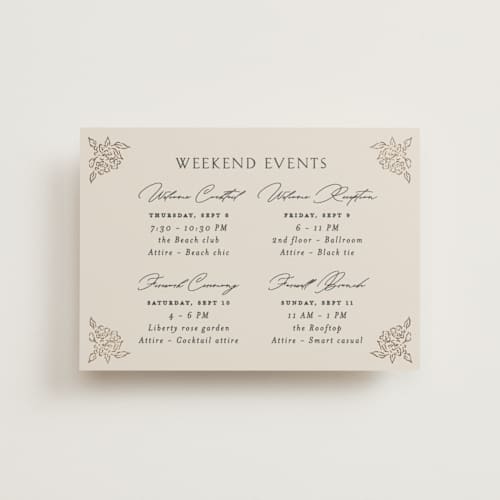 This is a blush meadow ceremony reception essentials with foil pressed by Grae called dancing in the garden printing on signature in petite