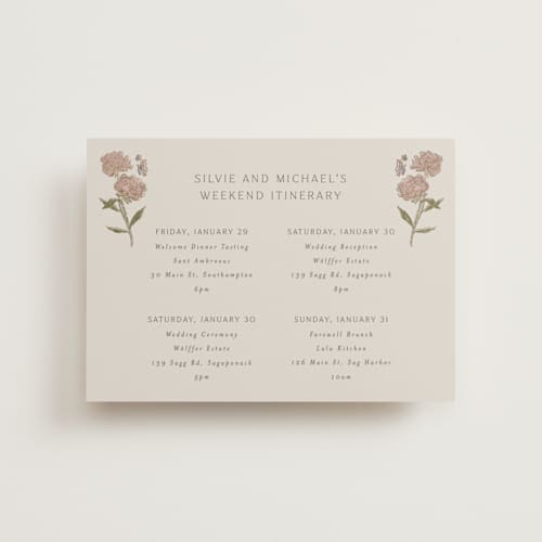 This is a petal ceremony reception essentials with foil pressed by Nicoletta Savod called parisian garden printing on signature in petite