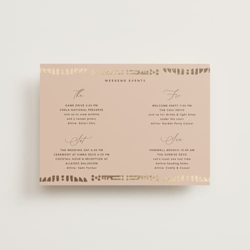 This is a sahara ceremony reception essentials with foil pressed by David Michuki called cultured element printing on signature in petite