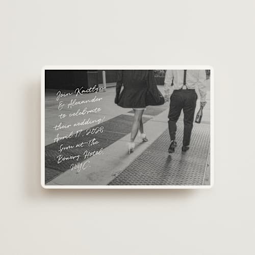 This is a cloud petite wedding invitations with standard by Adelyn T. called photograph scribble printing on signature in petite