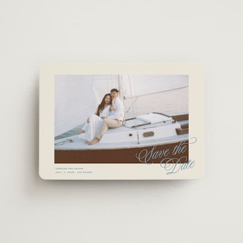 This is a capri save the date magnets with standard by Creo Study called classic contemporary printing on magnet paper in magnet