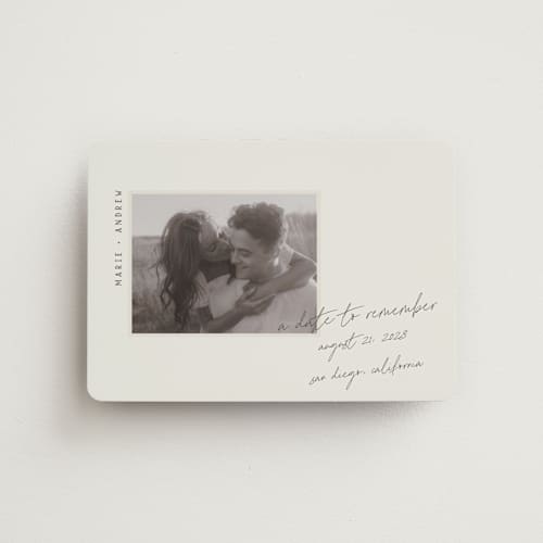 This is a truffle save the date magnets with standard by Vera Lim called offset printing on magnet paper in magnet