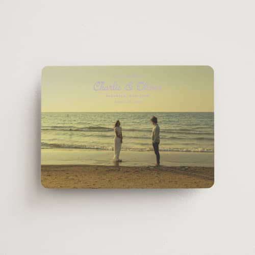 This is a iris save the date magnets with standard by Kristie Kern called aesthetic printing on magnet paper in magnet