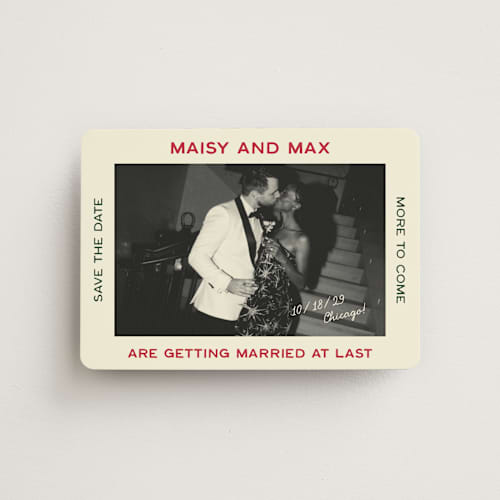 This is a pizzeria save the date magnets with standard by Ani Somi called trattoria printing on magnet paper in magnet