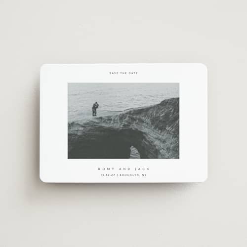 This is a wave save the date magnets with standard by Yuliya Evseeva called breathe love printing on magnet paper in magnet