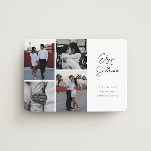 This is a sugar save the date magnets with standard by Jessica Williams called bookmarked printing on magnet paper in magnet