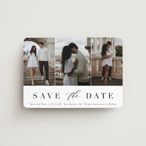 This is a eclipse save the date magnets with standard by Andrea Cernin called minimal elegance printing on magnet paper in magnet