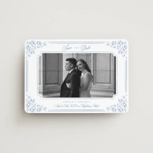 This is a sky save the date magnets with standard by Robert and Stella called constance printing on magnet paper in magnet