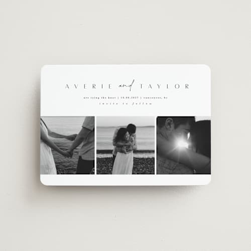 This is a tuxedo save the date magnets with standard by Kate Ahn called from us printing on magnet paper in magnet