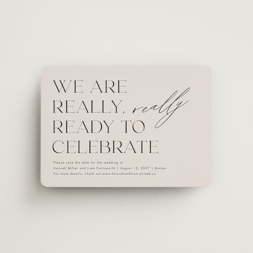 This is a blush save the date magnets with standard by Amy Payne called really really ready printing on magnet paper in magnet
