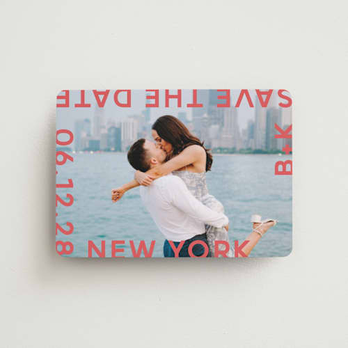 This is a fruit punch save the date magnets with standard by Lori Wemple called type printing on magnet paper in magnet