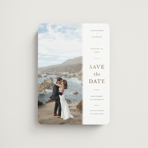 This is a chiffon save the date magnets with foil pressed by Ashley Rosenbaum called effortless printing on magnet paper in magnet