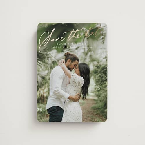 This is a cloud save the date magnets with foil pressed by Erika Firm called kiawah printing on magnet paper in magnet