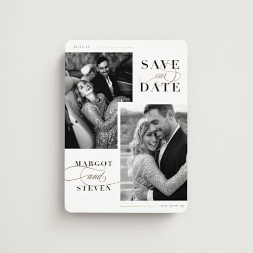 This is a cloud save the date magnets with foil pressed by Ashlee Townsend called double up printing on magnet paper in magnet