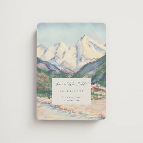 This is a summer save the date magnets with standard by Petra Kern called the valley printing on magnet paper in magnet