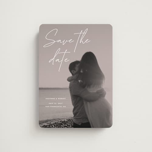 This is a rose save the date magnets with standard by Sumak Studio called blush printing on magnet paper in magnet