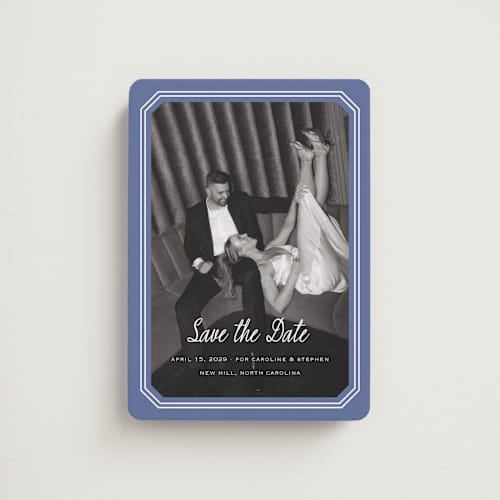 This is a blueberry save the date magnets with standard by Carolyn MacLaren called deluxe printing on magnet paper in magnet