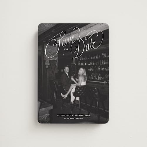 This is a cloud save the date magnets with standard by Kate Ahn called griffin printing on magnet paper in magnet