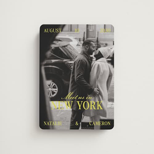 This is a sunline save the date magnets with standard by Pixel and Hank called metro printing on magnet paper in magnet