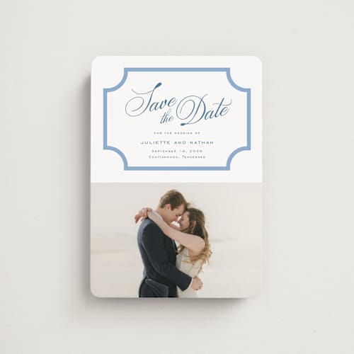 This is a bluebell save the date magnets with standard by Jessica Williams called marenza printing on magnet paper in magnet