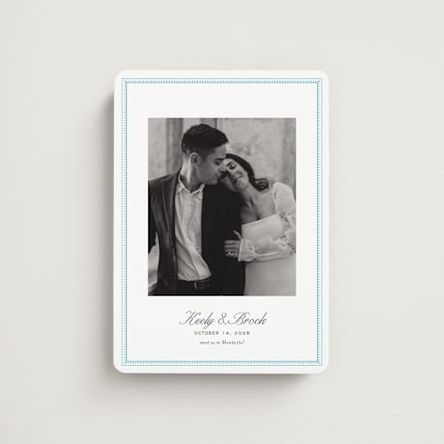 This is a ocean save the date magnets with standard by Megan Davis called proper printing on magnet paper in magnet