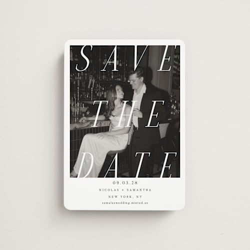 This is a ink save the date magnets with standard by Olivia Raufman called felicity printing on magnet paper in magnet