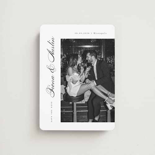 This is a onyx save the date magnets with standard by Michelle Taylor called lovely day printing on magnet paper in magnet