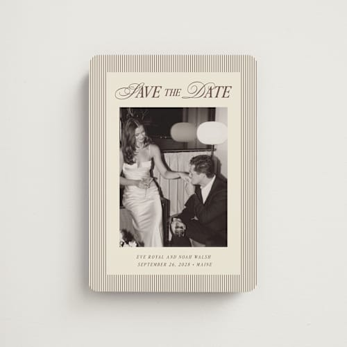 This is a maroon save the date magnets with standard by Pati Cascino called sienna printing on magnet paper in magnet