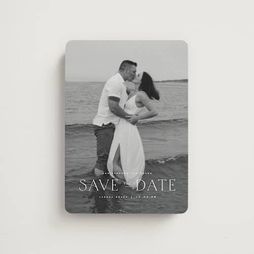 This is a cloud save the date magnets with standard by Wildfield Paper Co called summer love printing on magnet paper in magnet