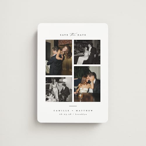 This is a ink save the date magnets with standard by Kristie Kern called boucle printing on magnet paper in magnet