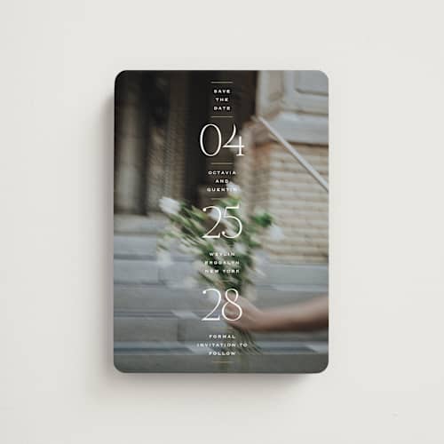 This is a chiffon save the date magnets with standard by Heather Schertzer called updated printing on magnet paper in magnet