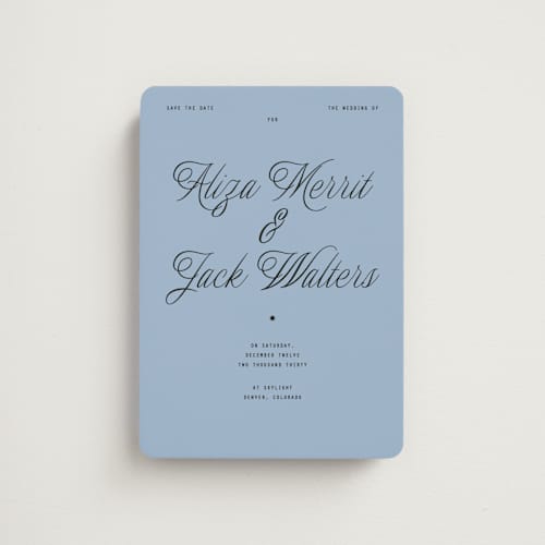 This is a sky save the date magnets with standard by Blustery August called cheers printing on magnet paper in magnet