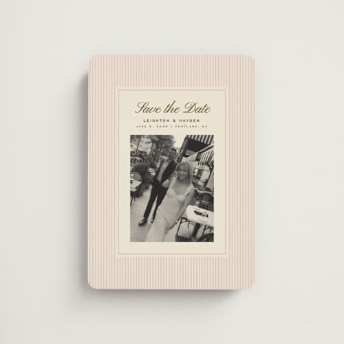 This is a blush save the date magnets with standard by Ellen Schlegelmilch called hayden printing on magnet paper in magnet