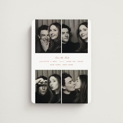 This is a tomato save the date magnets with standard by Paper Raven Co. called diner printing on magnet paper in magnet