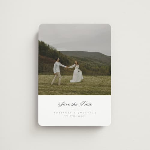 This is a chiffon save the date magnets with standard by Eric Clegg called together always printing on magnet paper in magnet
