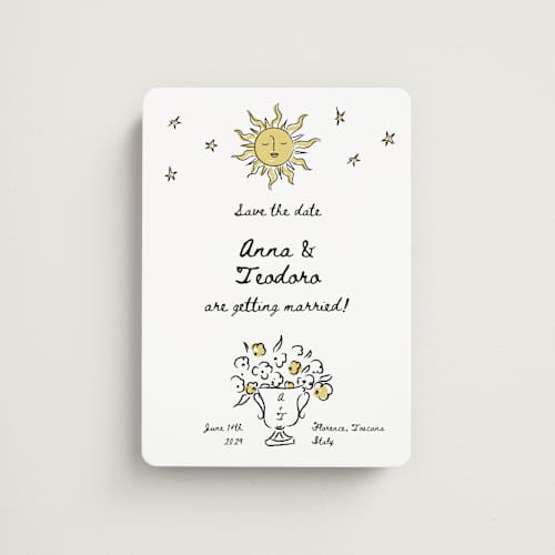 This is a nero save the date magnets with standard by Helena Vitto called amore mio printing on magnet paper in magnet