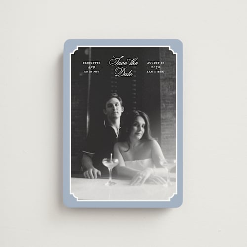 This is a neptune save the date magnets with standard by Heather Schertzer called notched printing on magnet paper in magnet