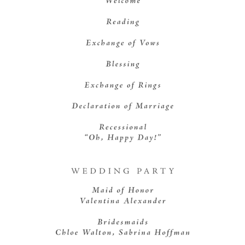 This is a stone unique wedding programs with foil pressed by Olivia Raufman called palm monogram printing on signature in 4x9