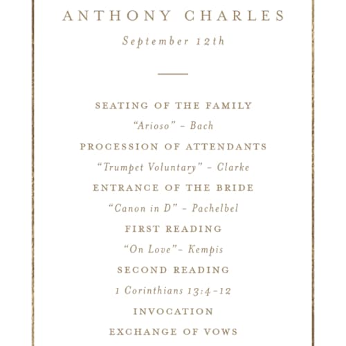 This is a cotton unique wedding programs with foil pressed by Stacey Meacham called hydrangea bloom printing on signature in standard